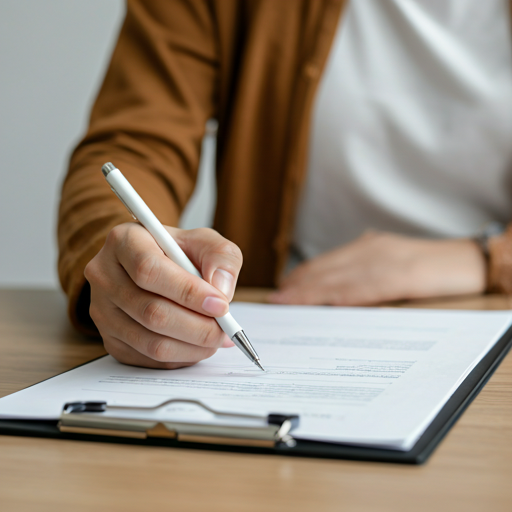 Person reviewing logistics paperwork on clipboard